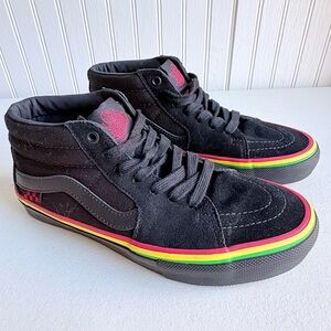 Vans Skate Grosso Mid Rasta Black Sole Suede & Canvas Skate Shoes EUC Men’s 6.5